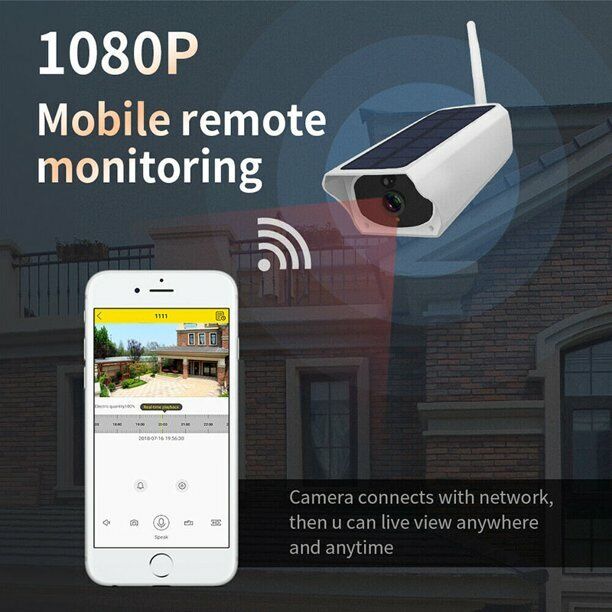 1080P Solar Power WiFi IP Camera Outdoor Security Night Vision Waterproof ICAM+