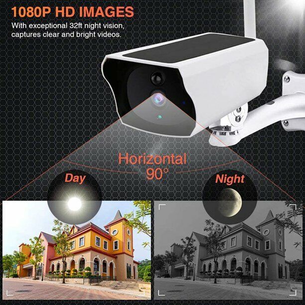 1080P Solar Power WiFi IP Camera Outdoor Security Night Vision Waterproof ICAM+