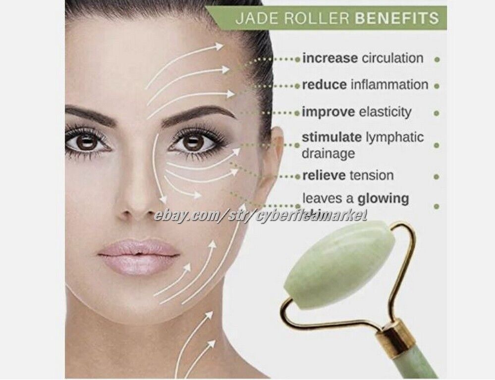 Jade Stone Face Roller and Gua Sha Set Facial Treatment Skin Care Regimen