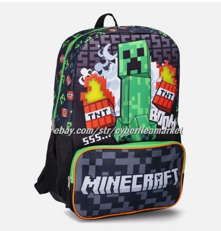 Minecraft TNT Boys 17" Light Up & Minecraft Survival mode w headphone backpacks