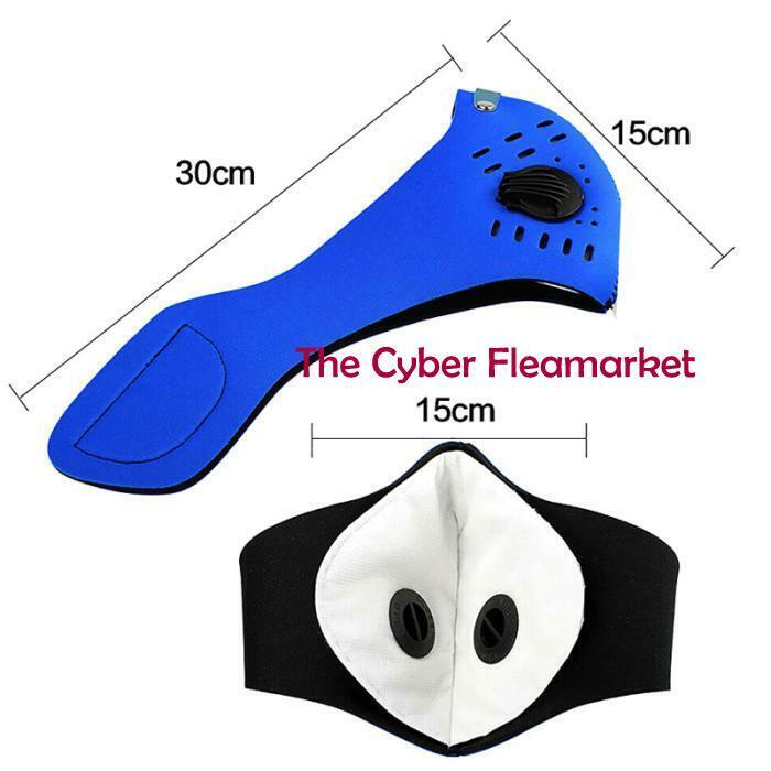 Carbon Activated Face Mask Washable Reusable Neoprene PM2.5 RED/BLUE/BLACK