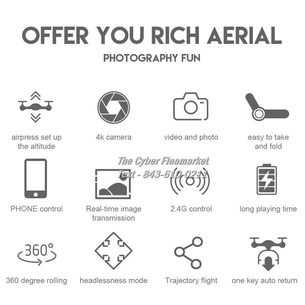 E88 Pro WIFI FPV Foldable Quadcopter HD 4K Wide Angle Dual Camera Drone GREY