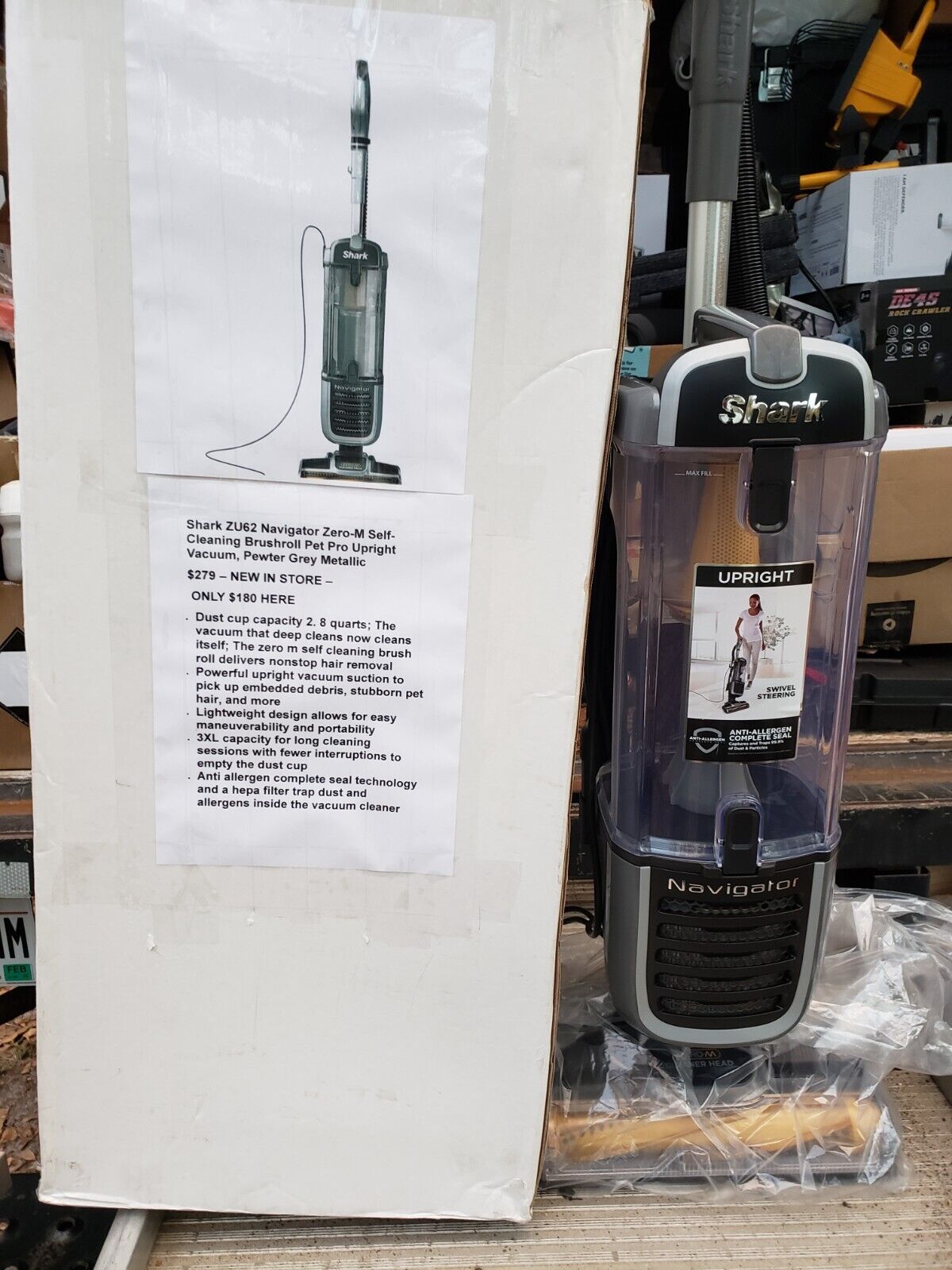 Shark Navigator Pet Pro Upright Vacuum Pewter Gray Metallic (ZU62)