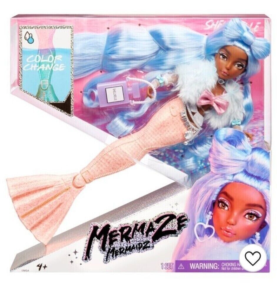 NEW Mermaze Mermaidz Color Change Shellnelle Mermaid Fashion Doll & Accessories
