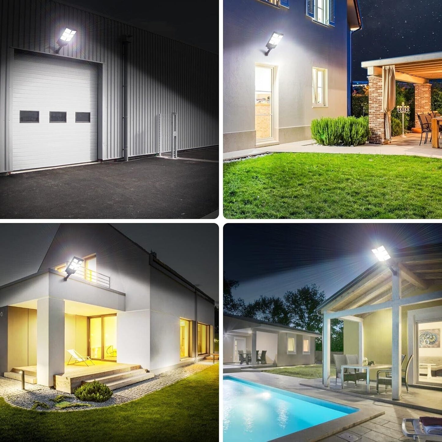 TWO Outdoor Mini Solar Street Light Motion Sensor Lamp Dusk-To-Dawn Sensor Lamp