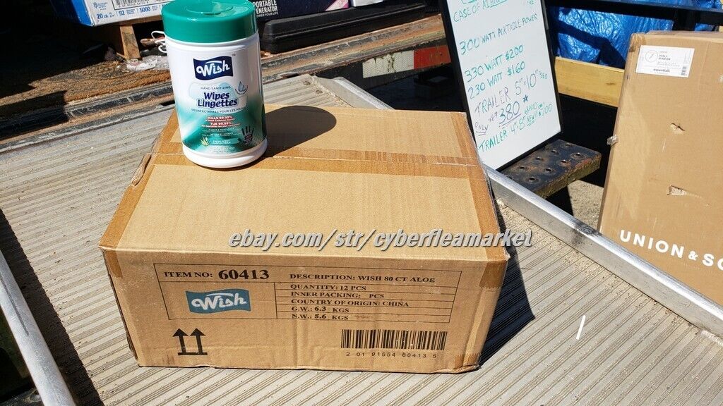 Wish Hand Sanitizing Wipes 80ct Pack of 3 (240ct Total) or CASE of 12 (960ct)