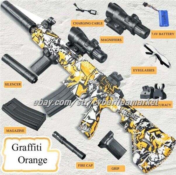 RED M416 Electric Rifle Water Bullet Gun Gel Blaster🔥🔥 LARGE SIZE RAPID FIRE!