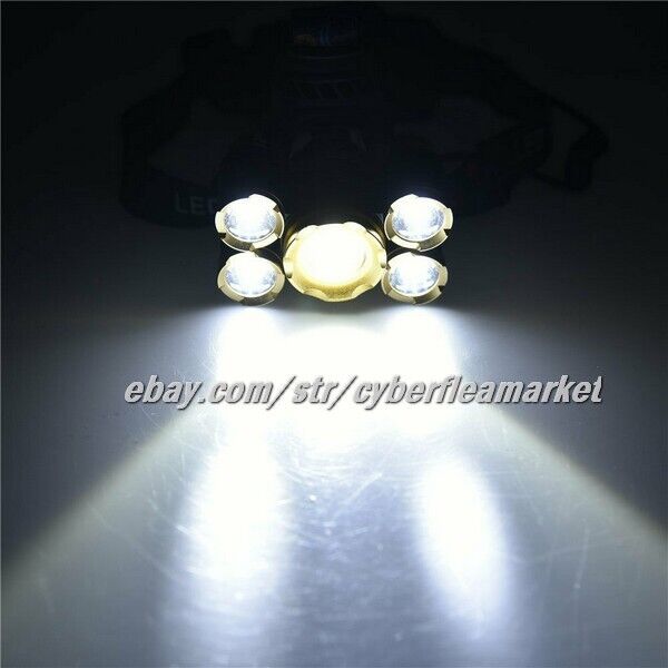 Headlamp Rechargeable 12000 Lumen Ultra Bright 5LED Headlight Camping Flashlight