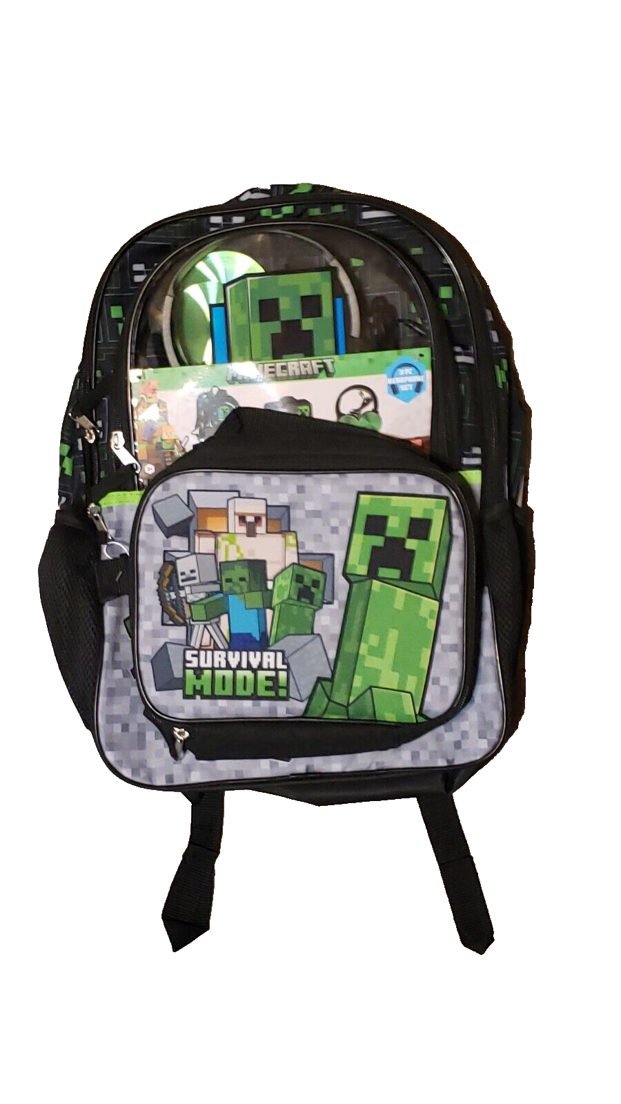 Minecraft TNT Boys 17" Light Up & Minecraft Survival mode w headphone backpacks