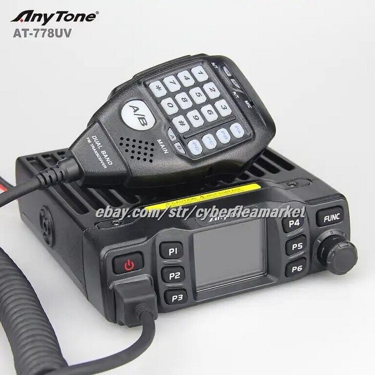 AnyTone AT-778UV 25W Ham Mobile Radio UHF VHF Dual Band Transceiver / Shark Fin