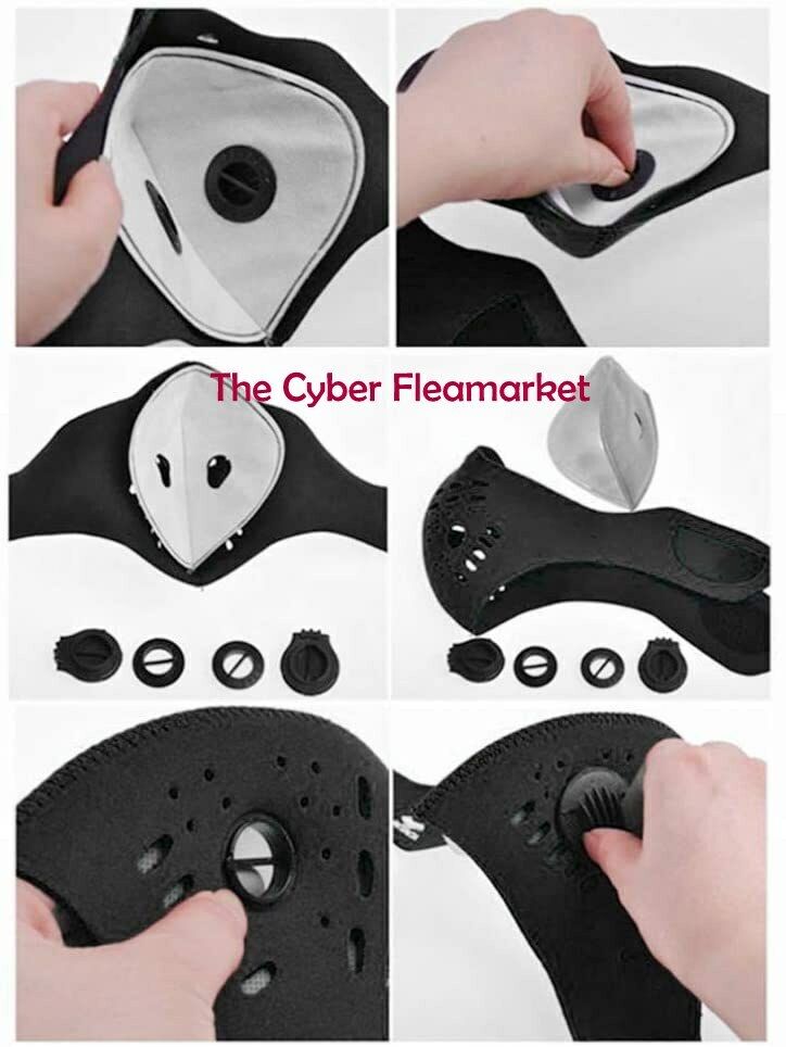 Carbon Activated Face Mask Washable Reusable Neoprene PM2.5 RED/BLUE/BLACK