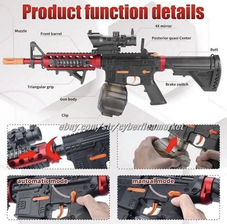 Gel Blaster M416A Electric Outdoor Toy (Intermediate Level) Red drum fed