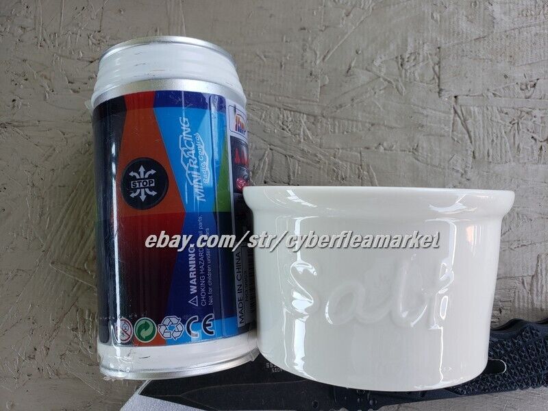 DOWAN Salt and Pepper Cellar with Lid 8 OZ Salt Pepper Box Ceramic Vintage Ma...