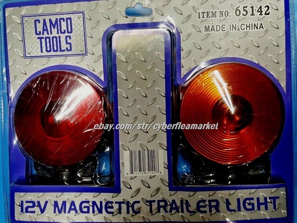 Camco Tools 12V Magnetic Trailer Light Set #65142 New Complete Kit