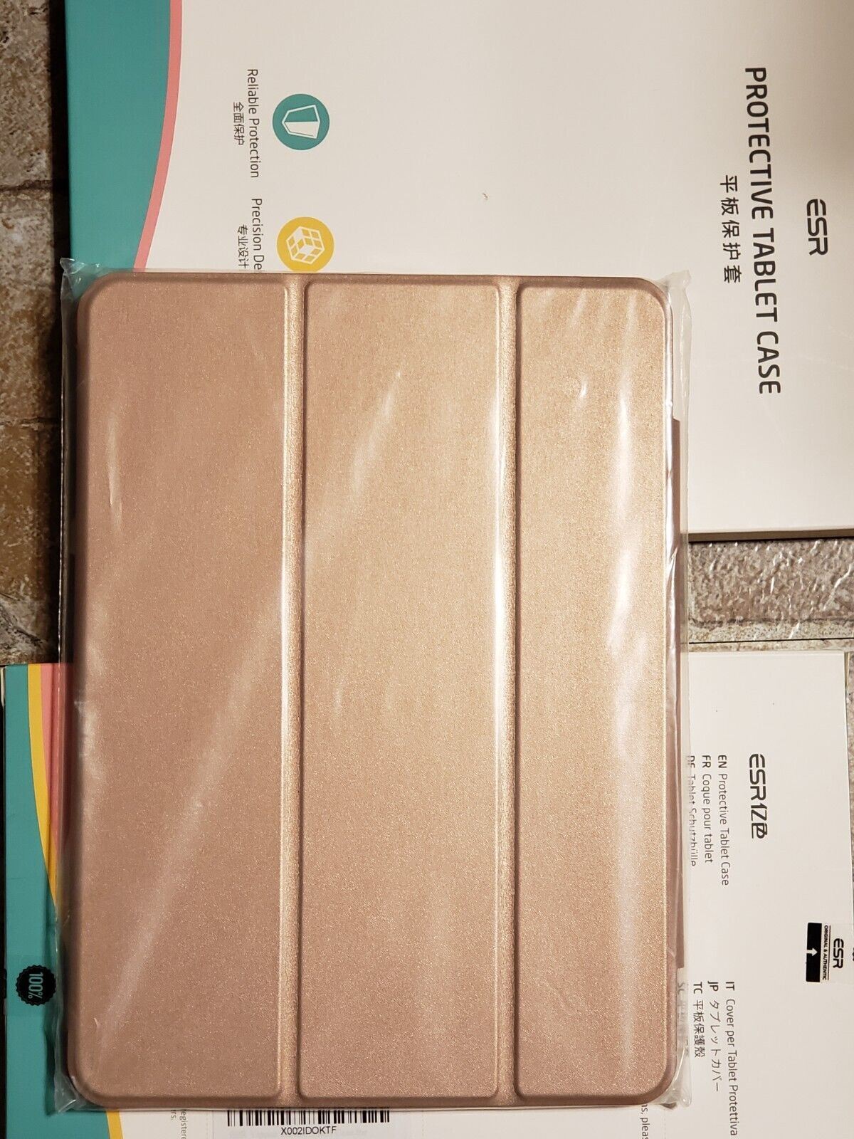 ESR Ipad Pro 11" Smart Case NEW Rose Gold Trifold Lightweight Pencil Holder