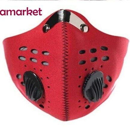 Carbon Activated Face Mask Washable Reusable Neoprene PM2.5 RED/BLUE/BLACK