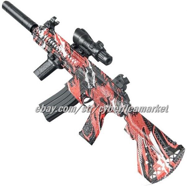 RED M416 Electric Rifle Water Bullet Gun Gel Blaster🔥🔥 LARGE SIZE RAPID FIRE!