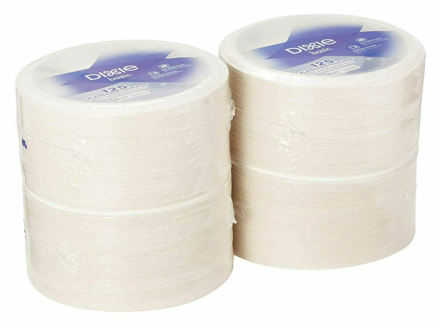 One Case of Dixie Basic 8 1/2” Light Weight Paper Plates White - 500 ct.