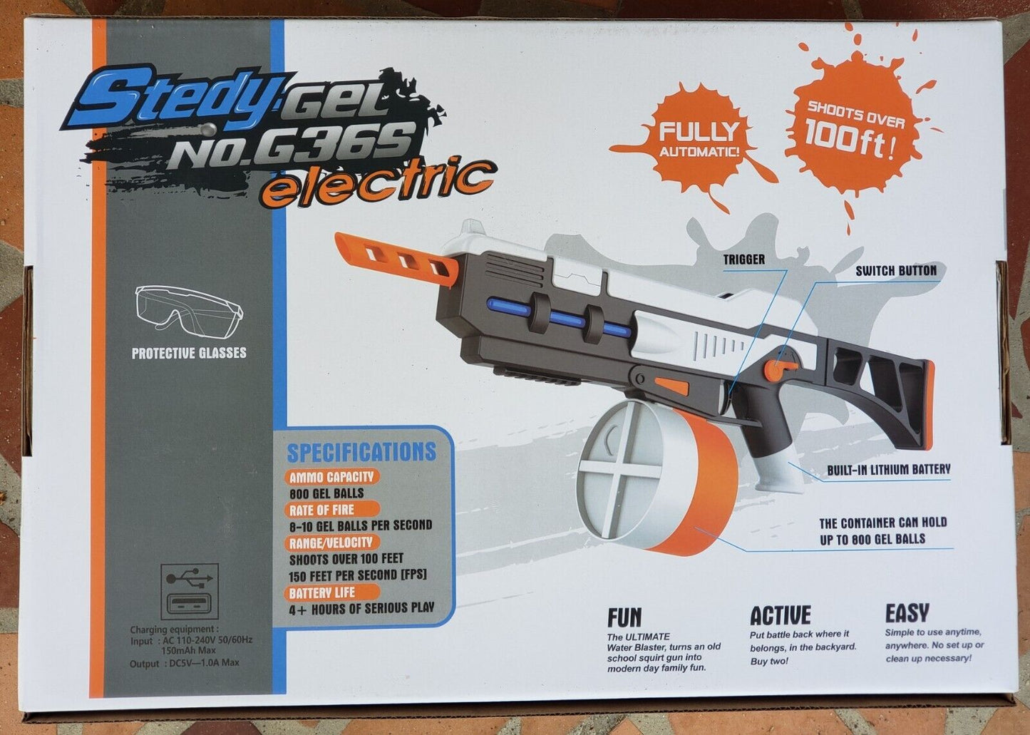 SRB1200S Full Auto Rechargeable Battery Powered Water Bead Gel Ball Blaster G36S