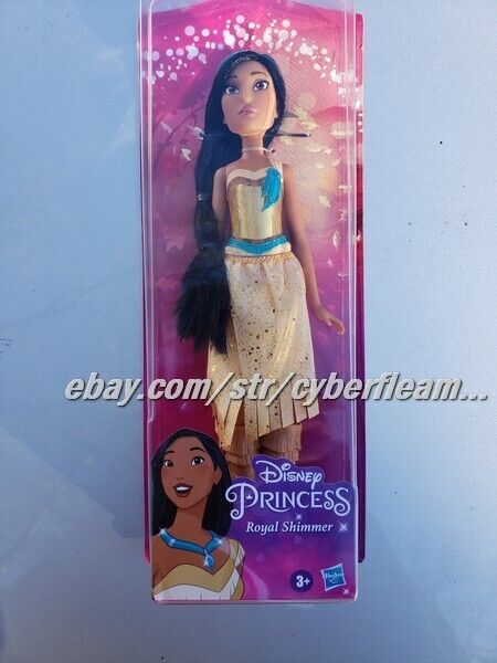 Disney Princess Royal Shimmer Pocahontas Indian Doll Long Black Hair Hasbro New