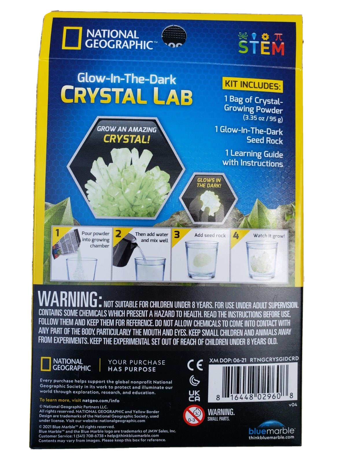 National Geographic Glow-in-the-Dark Crystal Lab Grow Kit - STEM Kids Craft