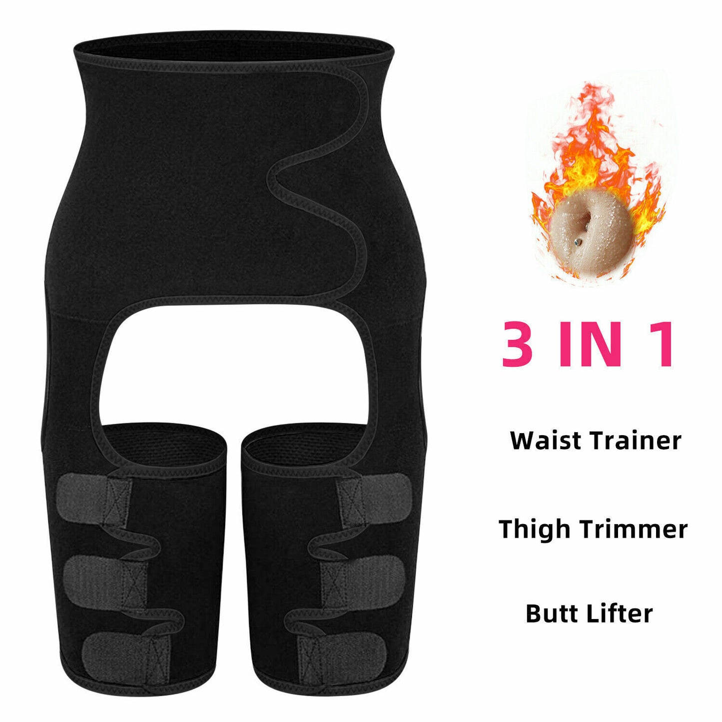 Thigh Trimmer High Waist Belt With Butt Lifter Slimming Body Shaper Sweat Band
