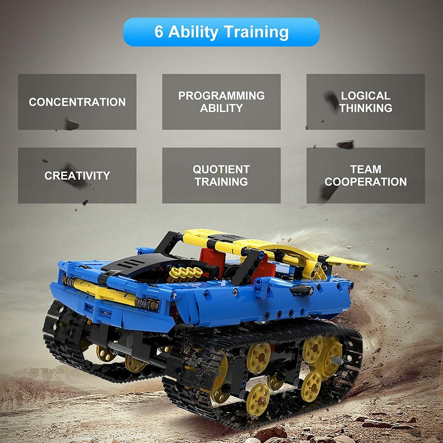 STEM Remote Control Building Kit, R/C TRACKED Off-Road Vehicle with lights