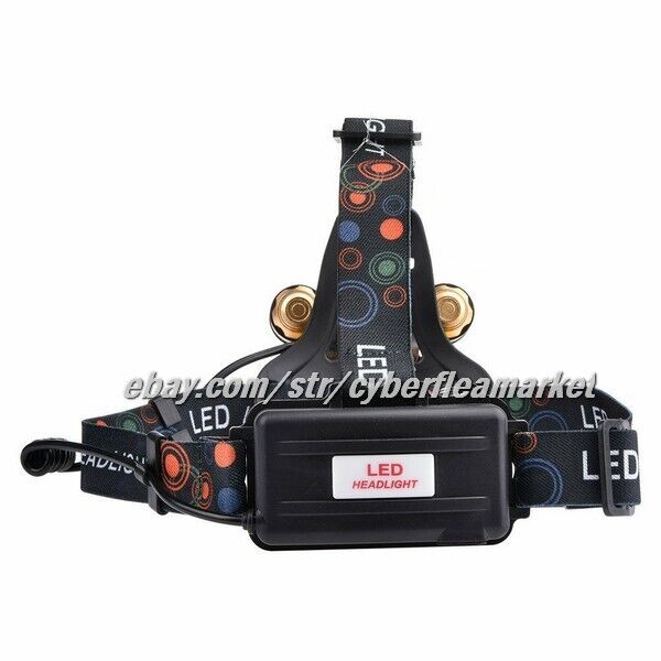 Headlamp Rechargeable 12000 Lumen Ultra Bright 5LED Headlight Camping Flashlight