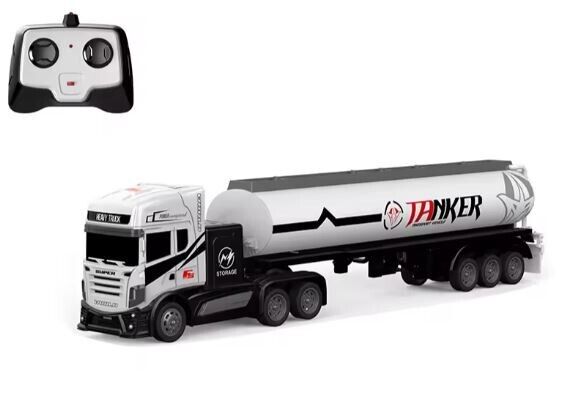 RC Semi & Tanker 18 Inch 2.4Ghz Fast Speed 1:16 Scale RECHARGEABLE WHITE