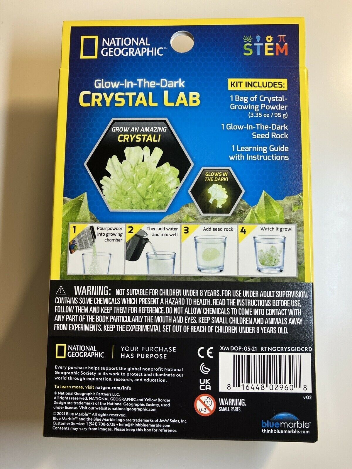 National Geographic Glow-in-the-Dark Crystal Lab Grow Kit - STEM Kids Craft