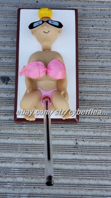 SEXY SUN BATHING BIKINI ANIMATED FIGURE PEN HOLDER - NAUGHTY GIRL