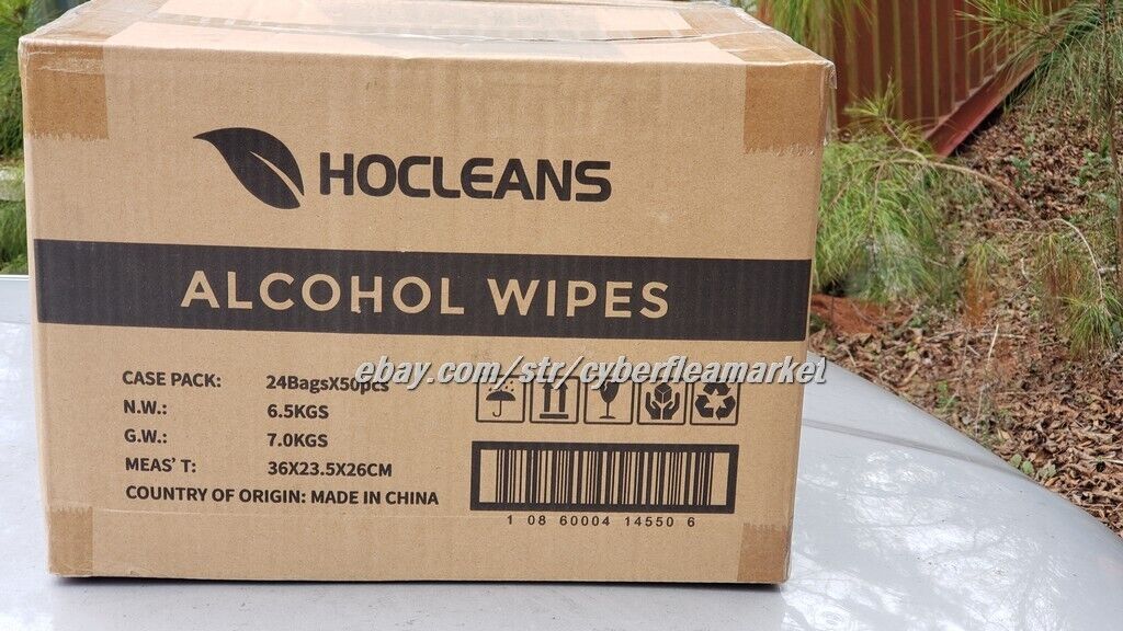 Hocleans 75% Alcohol wet Sanitizer Wipes 24 PACKS of 50 (1200 Wipe) NEW CASE