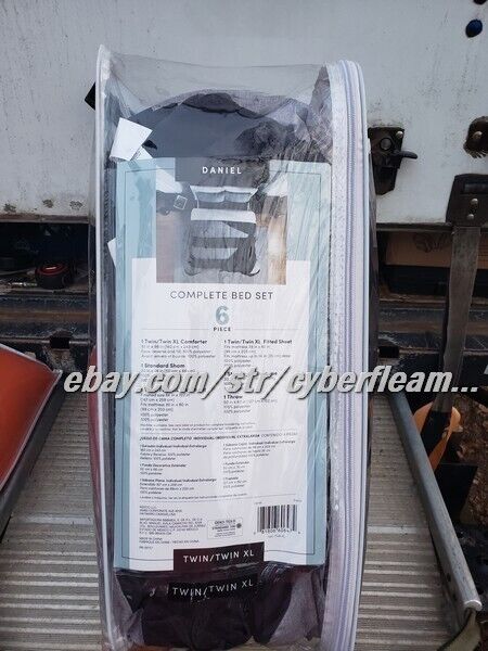 Daniel 6 Piece Bed Twin / XL Comforter in Black and Grey