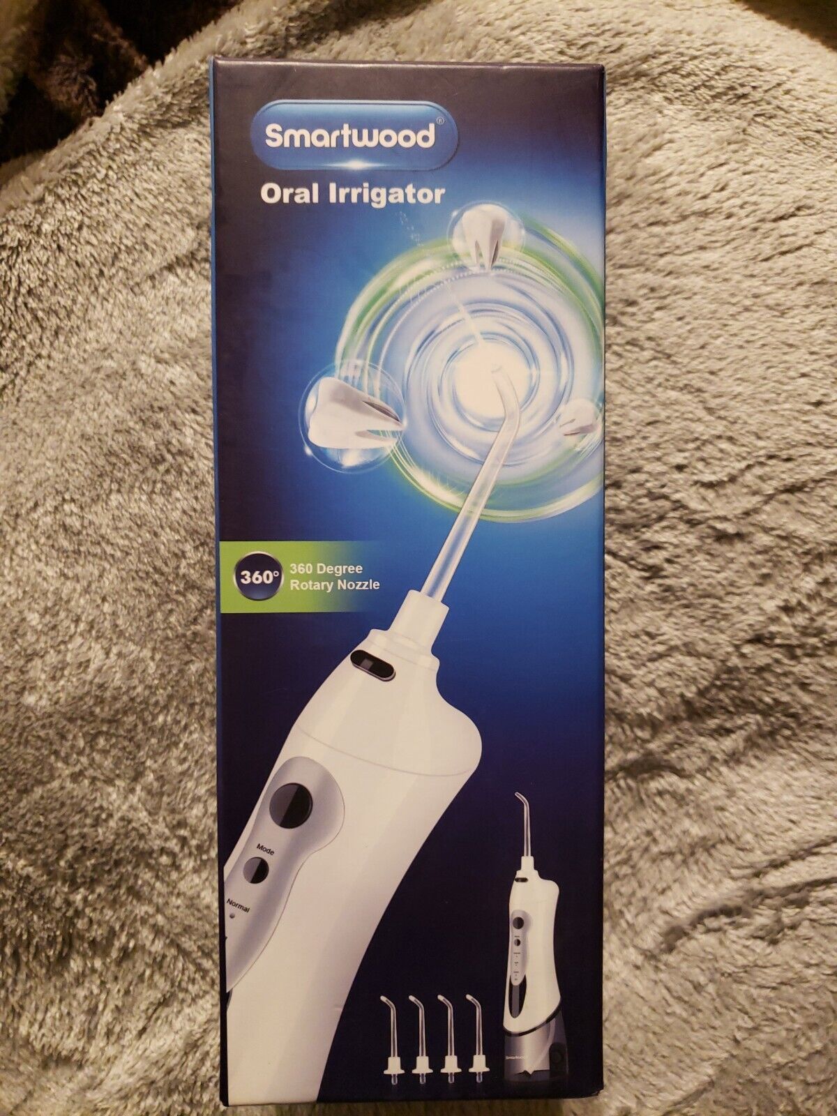 Smartwood Oral Irrigator 360 Degree Rotary Nozzle Cordless Rechargeable