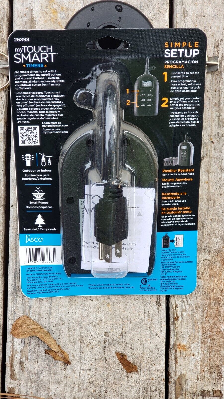 My Smart Touch Simple Set Outdoor/Indoor Plug-In Digital Timer BRAND NEW AS IS