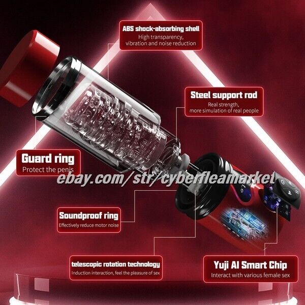 Male Masturbators Automatic HandsFree Telescopic Cup Stroker Men Sex Toy