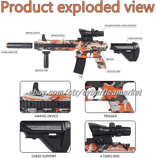RED M416 & Scorpion Gel Blasters🔥🔥 LARGE SIZE RAPID FIRE!