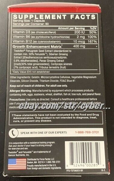 Force Factor Test X180 Alpha Testosterone Booster - 120 Capsules