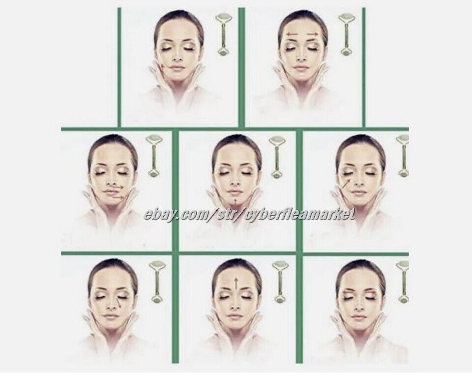 Jade Stone Face Roller and Gua Sha Set Facial Treatment Skin Care Regimen