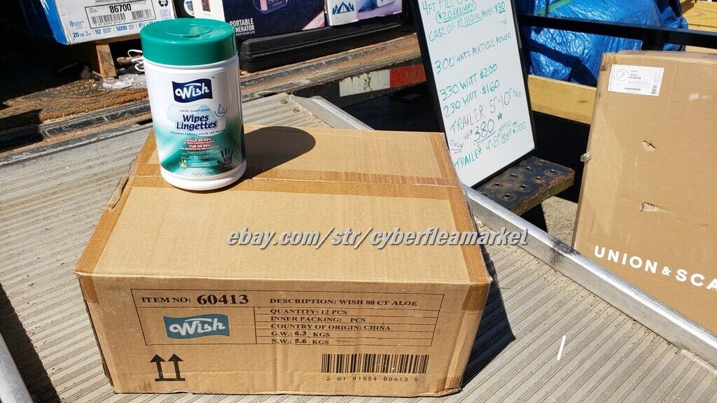 Wish Hand Sanitizing Wipes 80ct Pack of 3 (240ct Total) or CASE of 12 (960ct)