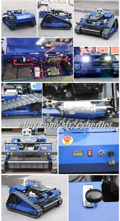 Automatic Lawn Mower Remote Control Field Grass Cutter Weeding EPA Machine BLUE