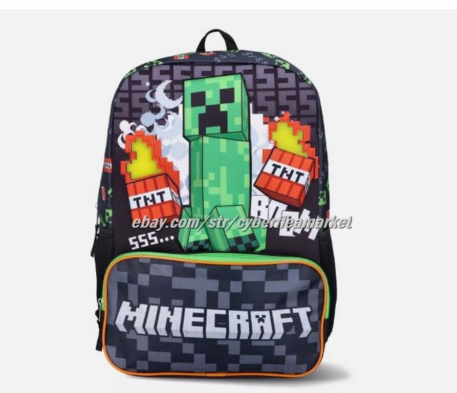 Minecraft TNT Boys 17" Light Up & Minecraft Survival mode w headphone backpacks