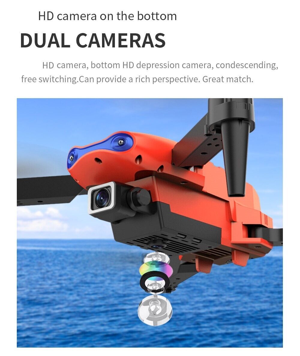 E88 Pro WIFI FPV Foldable Quadcopter HD 4K Wide Angle Dual Camera Drone GREY