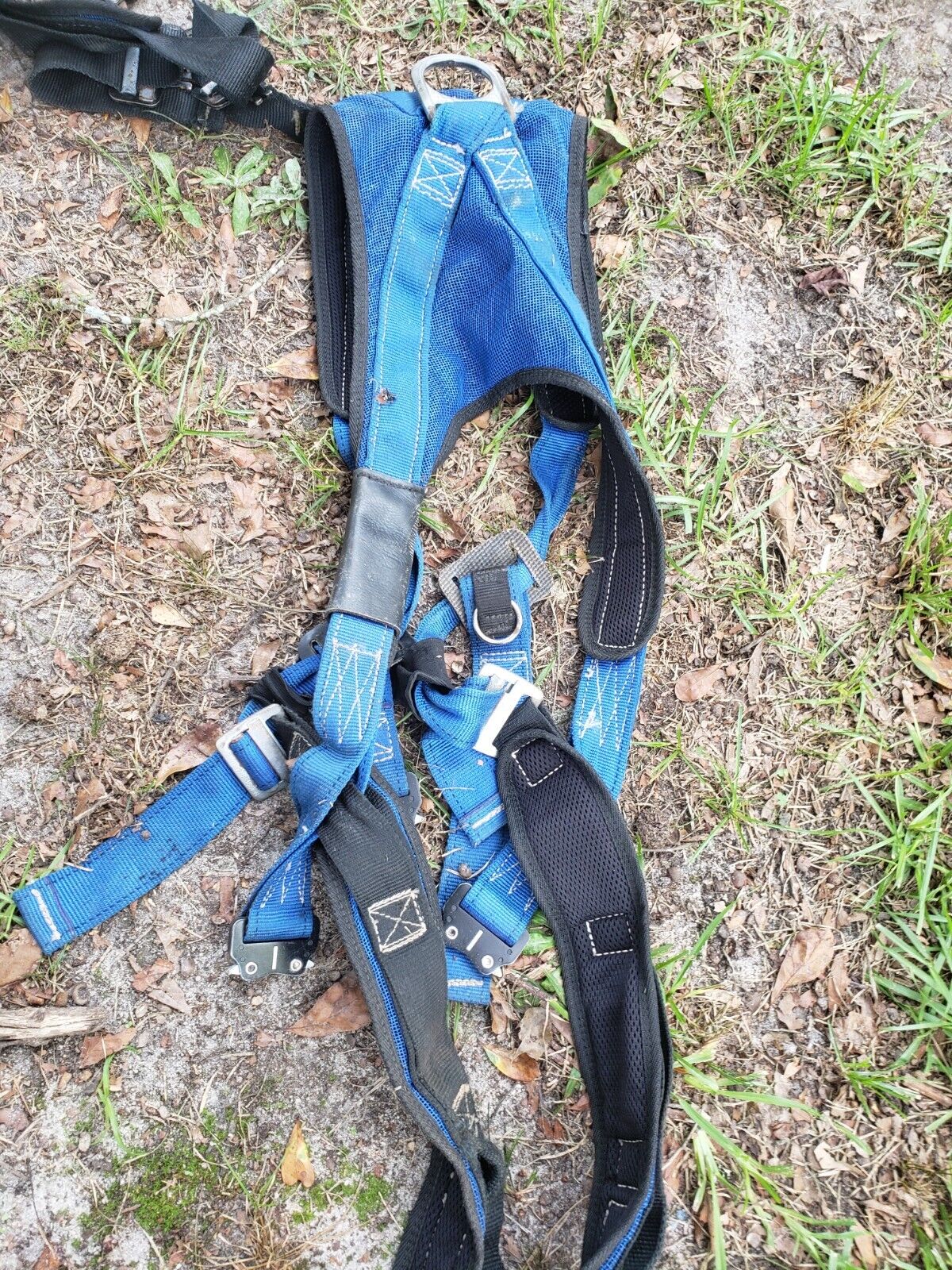 Fall Protection Body Safety Harness w/ 5pt Adjustments, Pass-through Chest,...