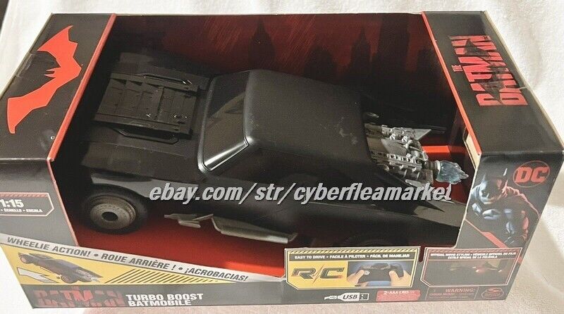 New DC THE BATMAN 1:15 Turbo Boost BATMOBILE RC Car Wheelie Action SPIN MASTER