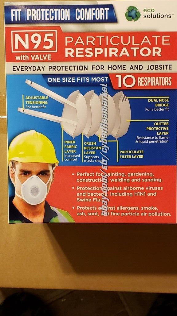 ECO SOLUTIONS - N95 Disposable Particulate Respirator Mask w/ cool flow