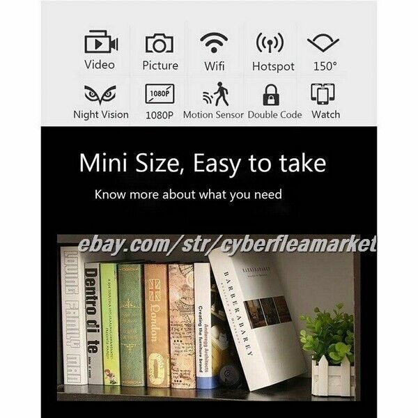 Mini Hidden Spy Camera Wireless Wifi IP Home Security HD 1080P DVR Night Vision