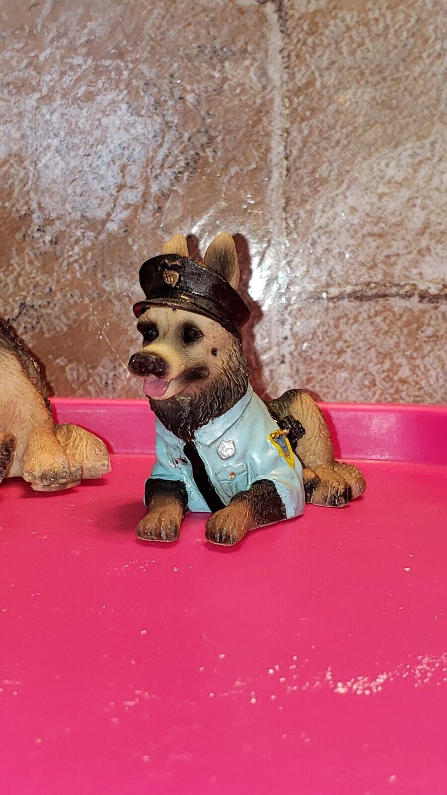 Police German Shepard dogs in uniform figurines
