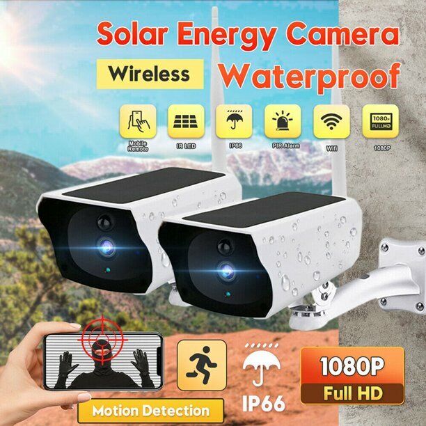 1080P Solar Power WiFi IP Camera Outdoor Security Night Vision Waterproof ICAM+
