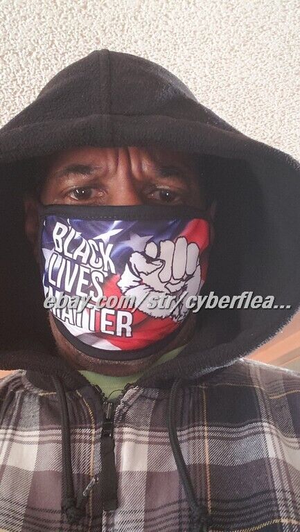 Black Lives Matter BLM Face Mask Washable Fabric Mask BLACK